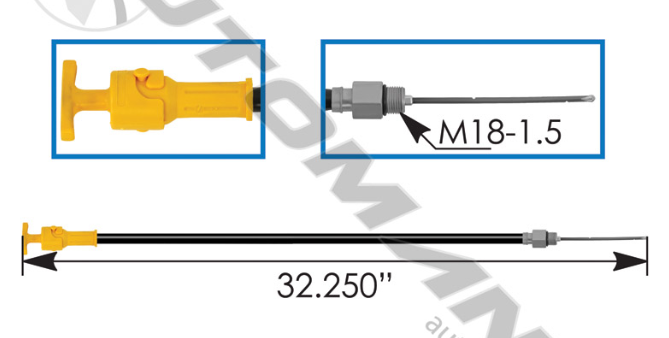 Cummins ISX 15.0L Engine Oil Dipstick 32.25" 572.90461