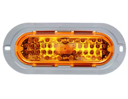 Trucklite 60 Series Oval Amber LED Lamp With Gray Flange 60291Y