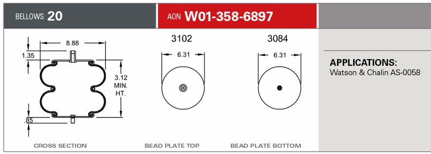 6897 Air Bag 566.ER6897 HDV6897