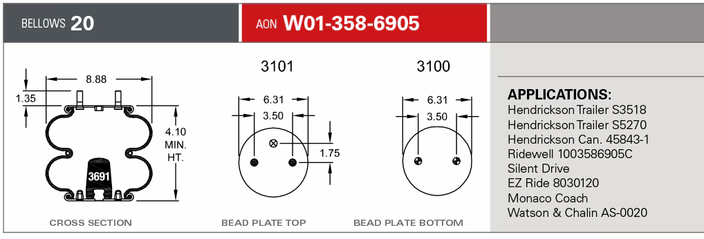 6905 Air Bag ABSP2B12R-6905