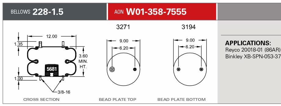 7555 Air Bag 566.ER7555