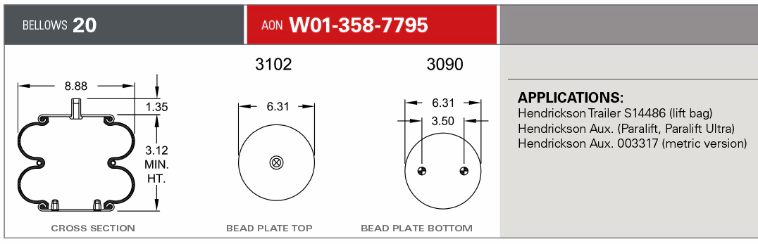 7795 Air Bag 566.ER7795 HDV7795