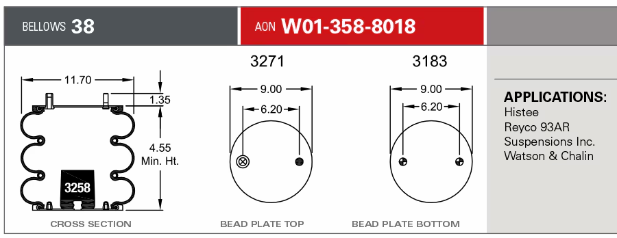 8018 Air Bag 566.ER8018 HDV8018