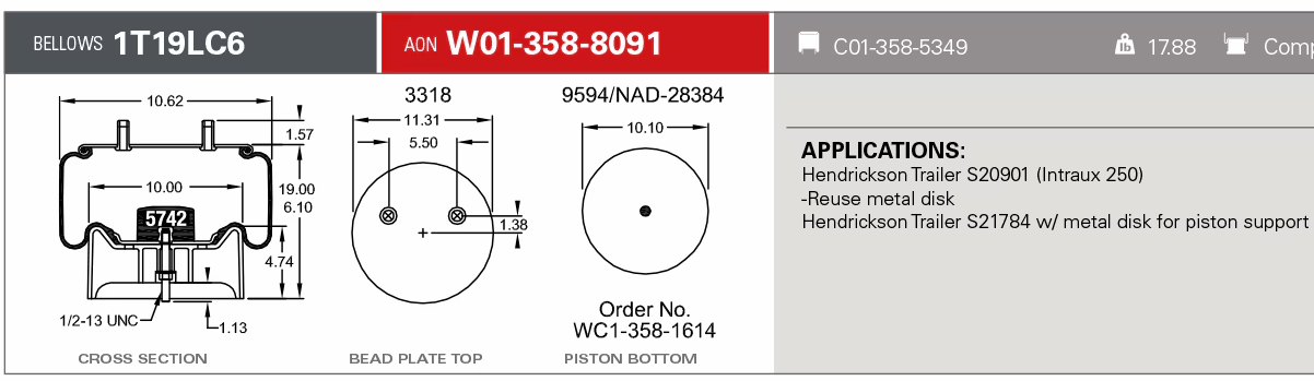 8091 Air Bag 566.ER8091 HDV8091