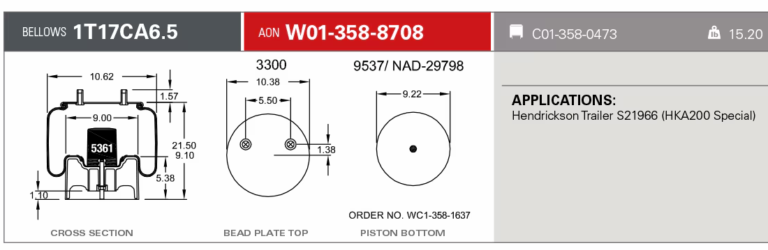 8708 Air Bag 566.ER8708 HDV8708