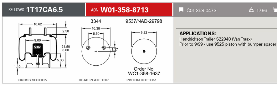 8713 Air Bag 566.ER8713 HDV8713