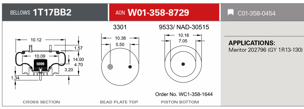 Se8829 Ruler 8729 Air Bag 566.ER8729 HDV8729