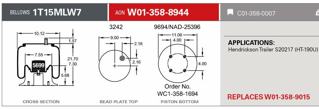 8944 Air Bag 566.ER8944 HDV8944