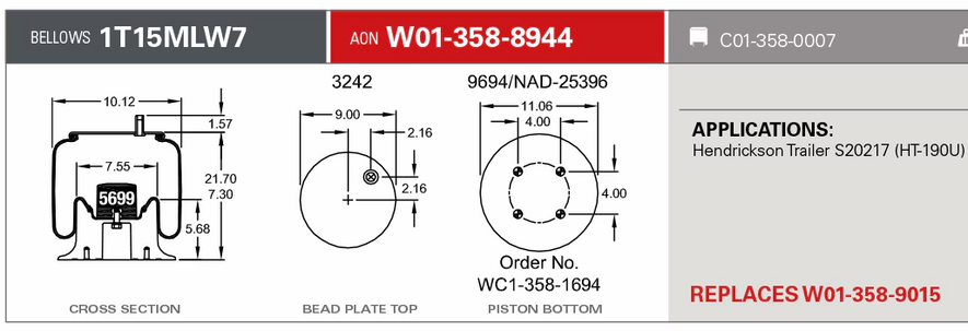 8944 Air Bag 566.ER8944 HDV8944