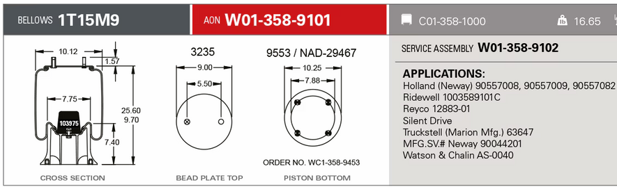 9101 Air Bag 566.ER9101 HDV9101