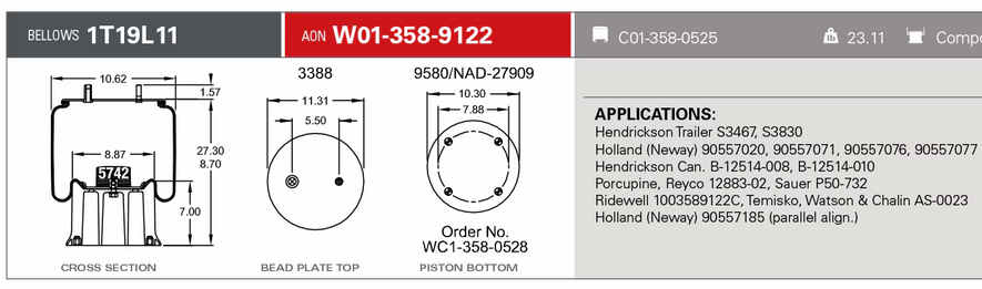 9122 Air Bag 566.ER9122 HDV9122