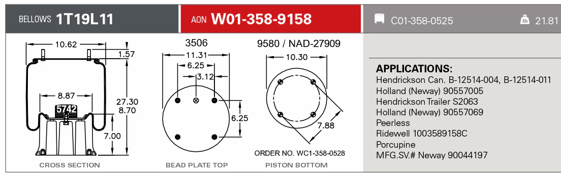 9158 Air Bag 566.ER9158S