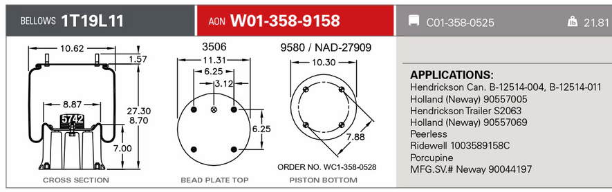 9158 Air Bag 566.ER9158S