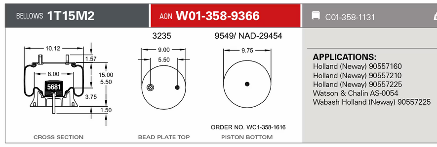 9366 Air Bag 566.ER9366 HDV9366