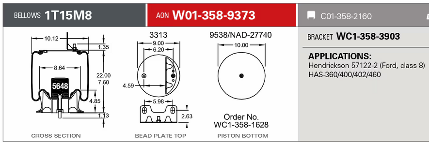 9373 Air Bag AB1DK23M-9373