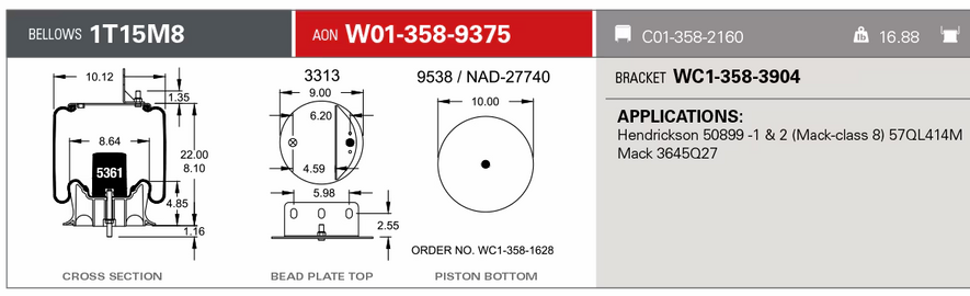 9375 Air Bag 566.ER9375 HDV9375