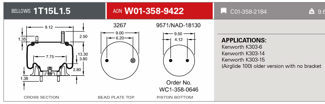 9422 Air Bag 566.ER9422 HDV9422