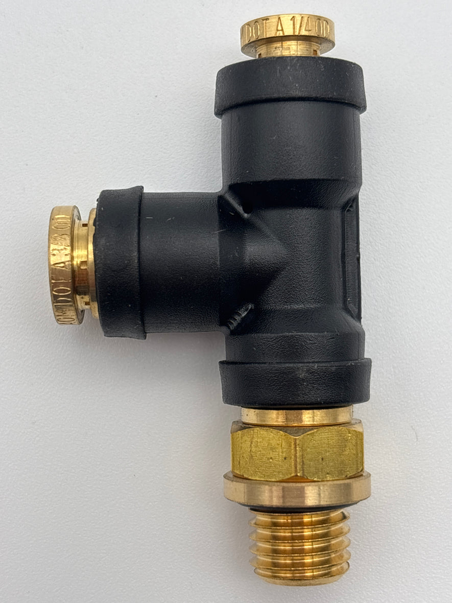 M12 X 1.5 O-Ring Male Run Tee To 3/8 & 1/4 Tube 177.12C7164M12