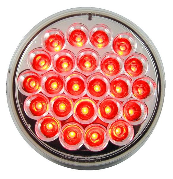 Red 4" LED Clear Lens Lamp LED4000C-24R