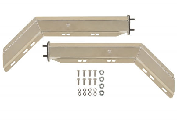Mud Flap Bracket Kit Spring Loaded Angled Chrome 2.5" Spacing CM245