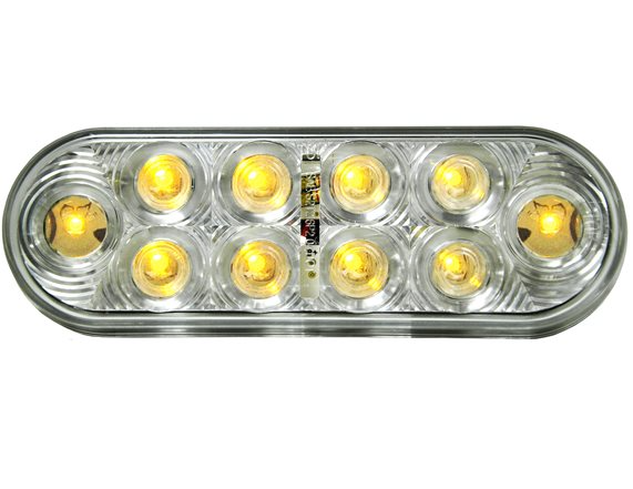 Amber LED Oval Clear Lens Lamp LED2238C-10A