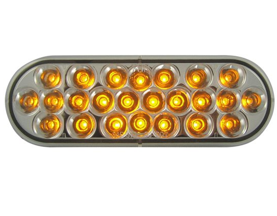 Amber LED Clear Lens Oval Lamp LED2238C-24A