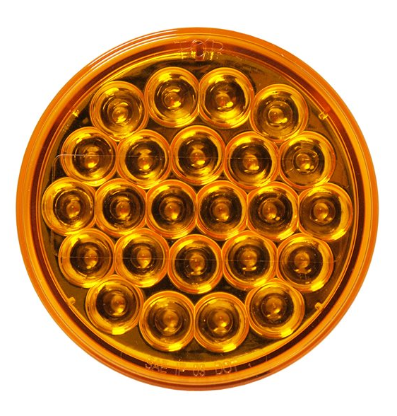 Amber LED 4" Round Strobe Warning Light LEDW4000-24A