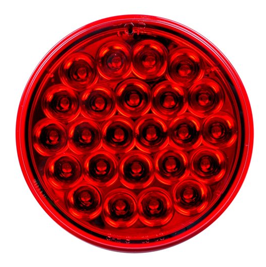 Red LED 4" Round Strobe Warning Light LEDW4000-24R