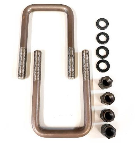 3/4 X 4 X 8" Square Bend U-Bolt Kit UKSQ384G8