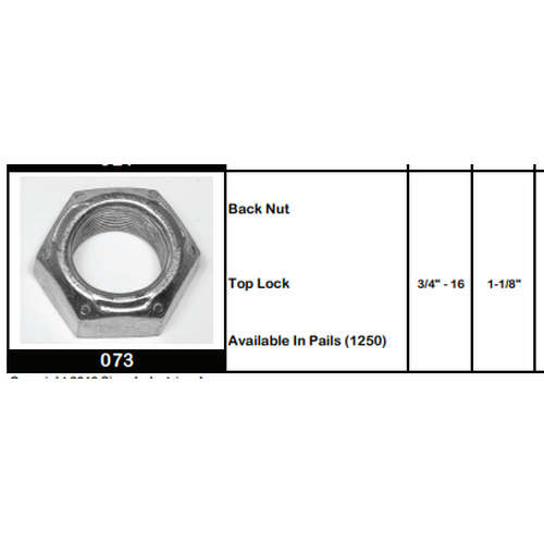 Disc Wheel Back Nut E-4961A KW10B