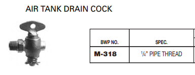 Truck Air Tank 1/4 NPT Drain Cock V601-4