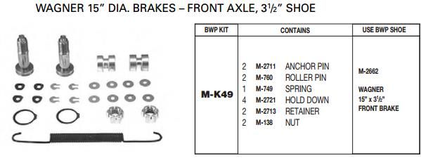 Brake Repair Kit M-K49