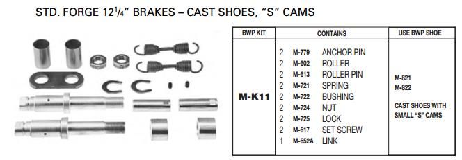 Brake Repair Kit M-K11