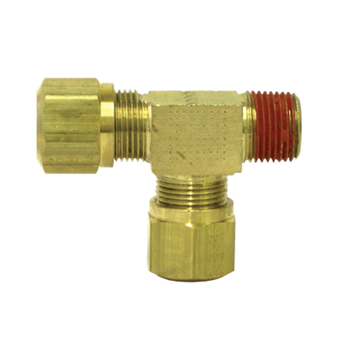 Male Run Tee 1/4 Tube X 1/4 NPT 1371-4B N7144