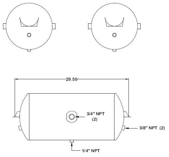 Air Tank 12" X 27" HT1242 172.2008B