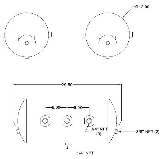 Air Tank 12" X 27" HT1219 172.2007