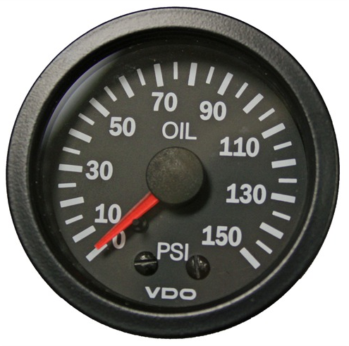 Oil Pressure Gauge Black Bezel 0-150 PSI 178.1001