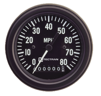 4 Inch Mechanical Speedometer Black Bezel 0-90 MPH 178.1041