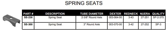 Spring Seat 3" Round Axles SS-300