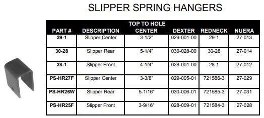 Slipper Center Hanger 029-005-01 PS-HR27F