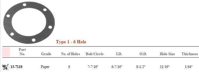 Gasket E-10238 13-7118