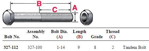 Tandem Bolt Assemblies (4) 327-100