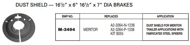 Brake Dust Shield E-9095 M-3494