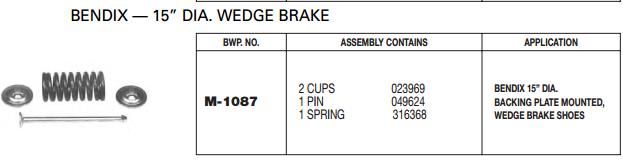 Brake Shoe Hold Down Kit M-1087