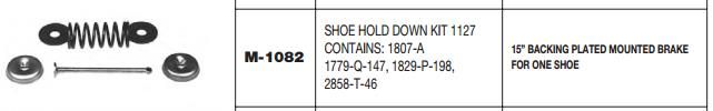 Brake Shoe Hold Down Kit M-1082