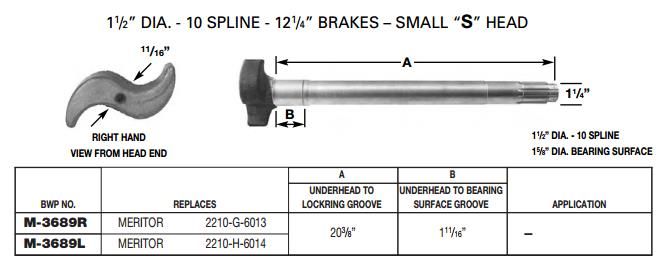 Camshaft E-4900 1-1/2-10 X 20.375" LH M-3689-L