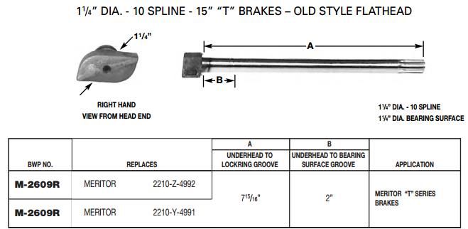 Camshaft E-3461 1-1/4-10 X 7.938" RH M-2609-R