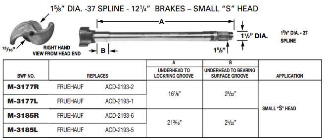 Camshaft E-1585 1-5/8-37 X 16.125" LH M-3177-L