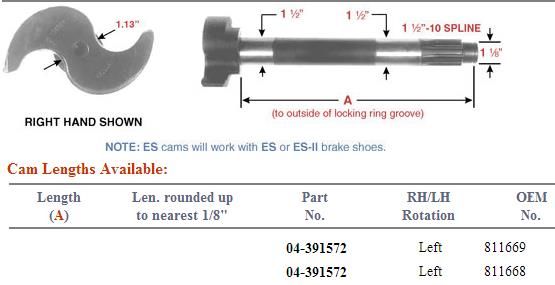 Camshaft 1-1/2-10 X 15.75" LH M-4030-L