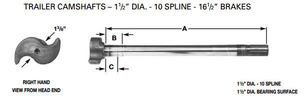 Camshaft E-689 1-1/2-10 X 18.375" LH M-559-L